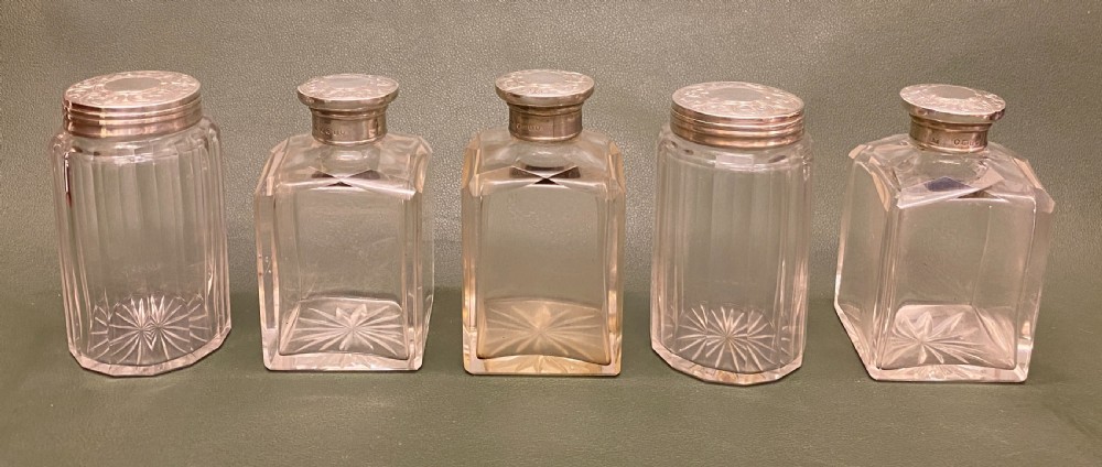 Walnut Lady's Dressing Case with hallmarked Silver tops (1872) View XIX