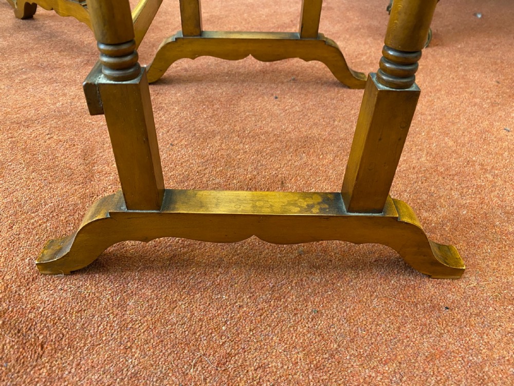Sturdy Edwardian period NEST of FOUR Satinwood Tables View V