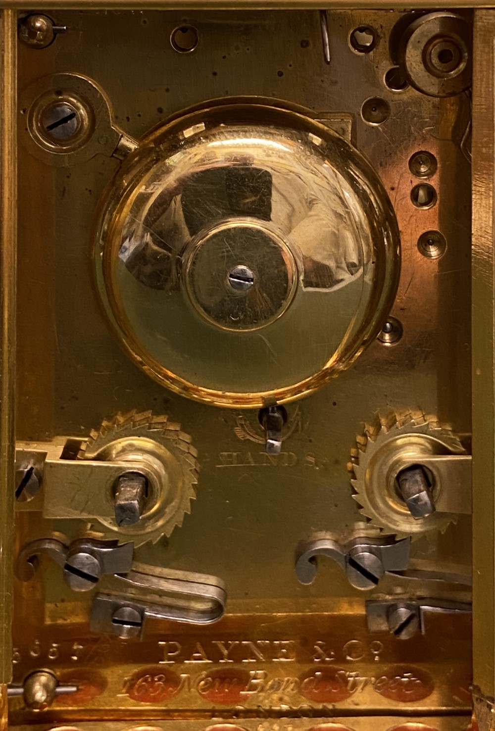 Gorge cased French repeating Carriage Clock (1860-65) Payne & Co, London View VI