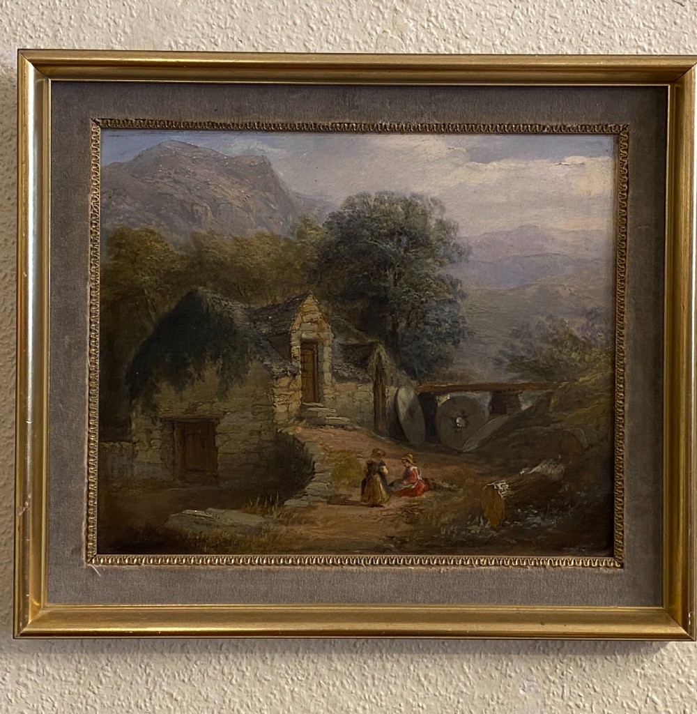 19th century Oil painting on Board: 