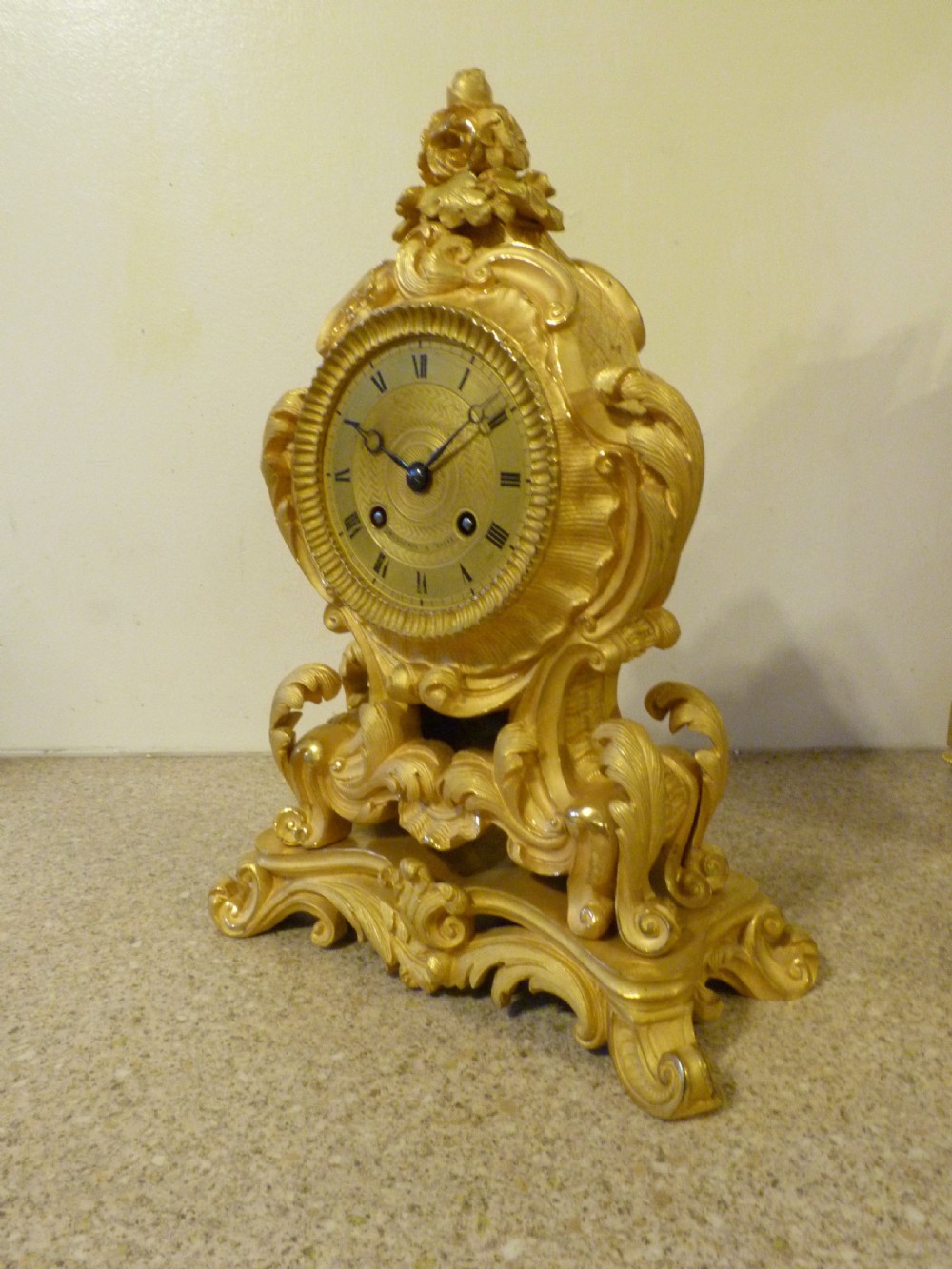 VERY GOOD FRENCH ORMOLU MANTEL CLOCK View II