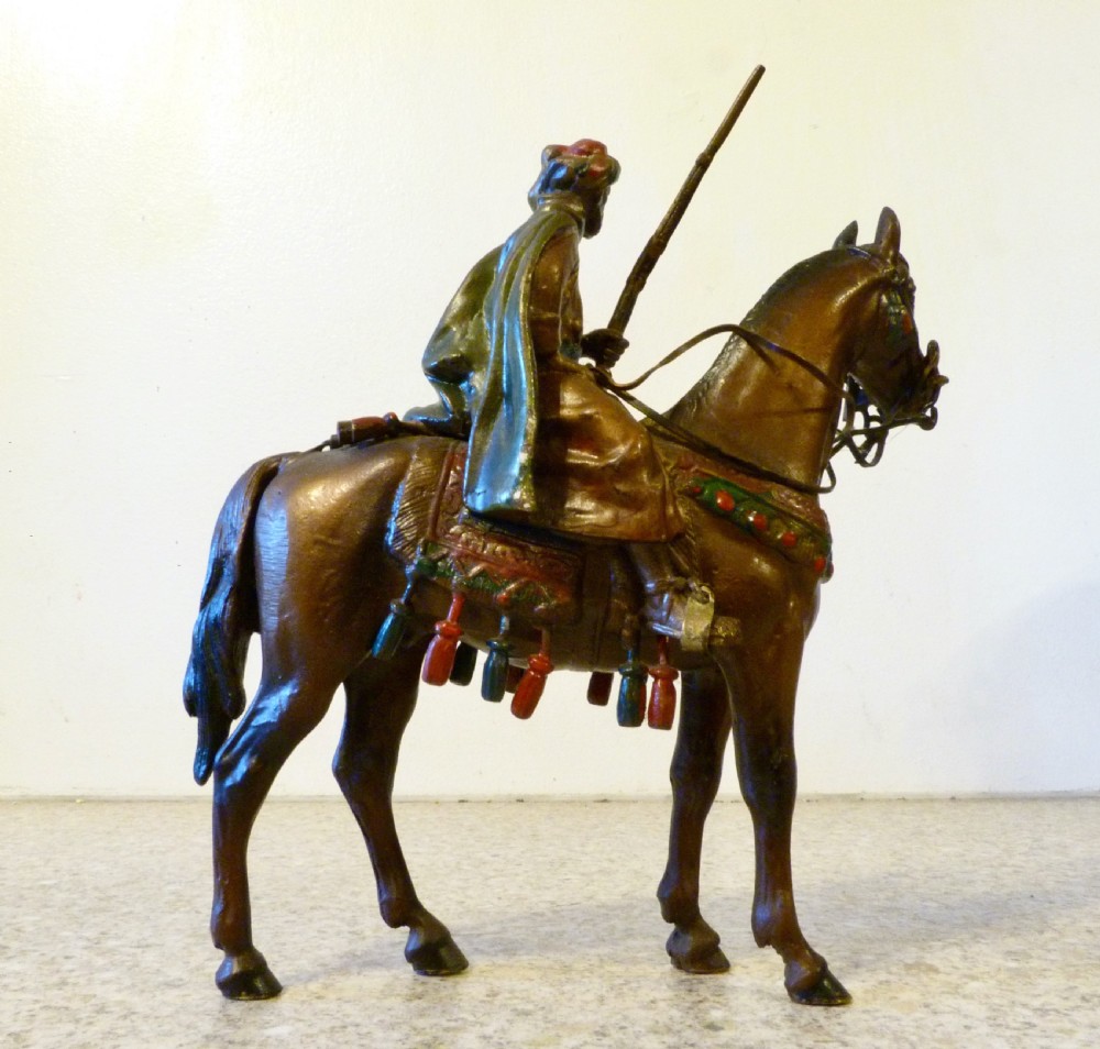 AUSTRIAN COLD-PAINTED FIGURE OF ARAB HORSEMAN View II