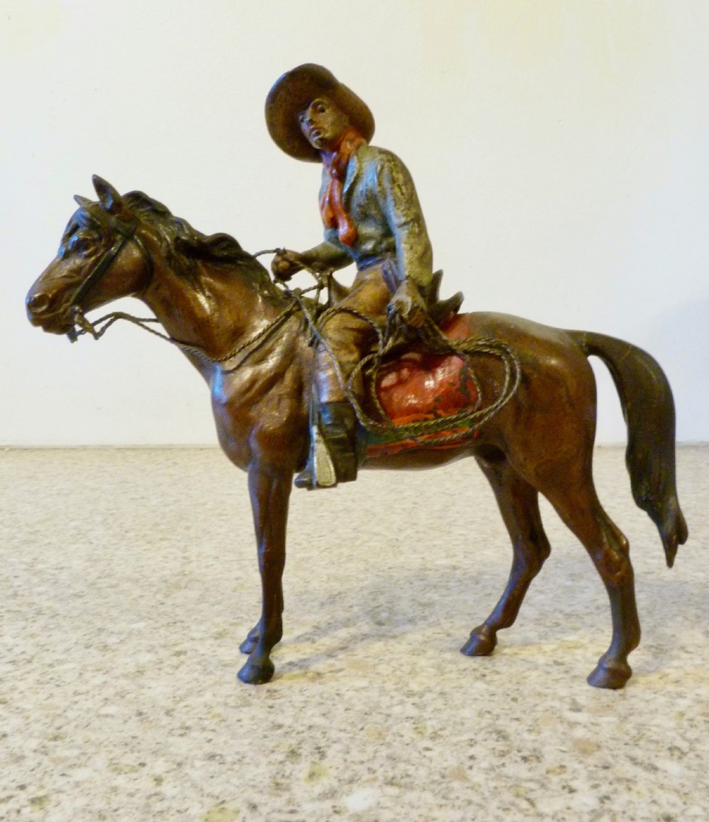 AUSTRIAN COLD-PAINTED BRONZE OF A COWBOY