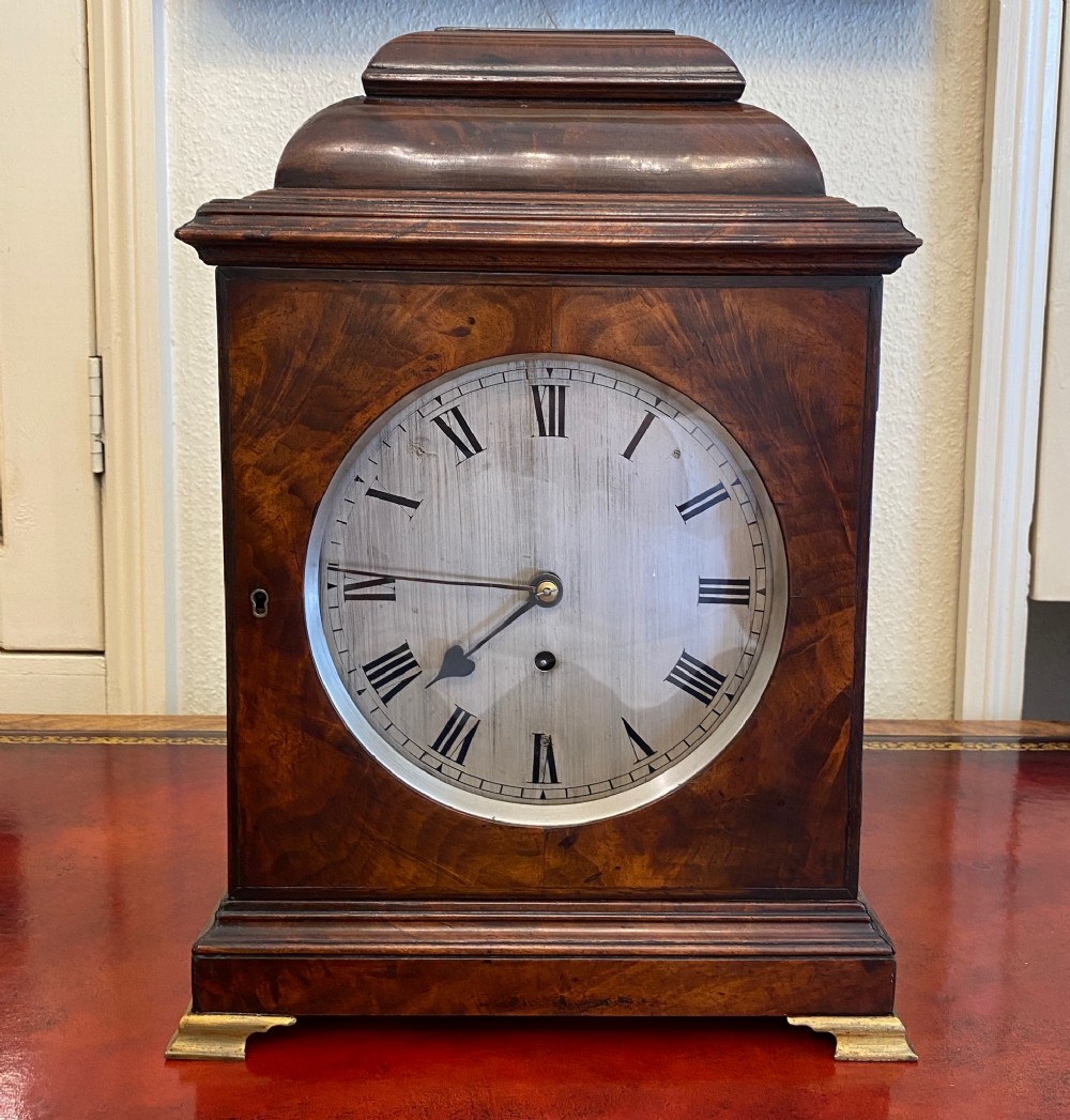 19th century Mahogany cased Bracket Clock with 'Passing Strike'