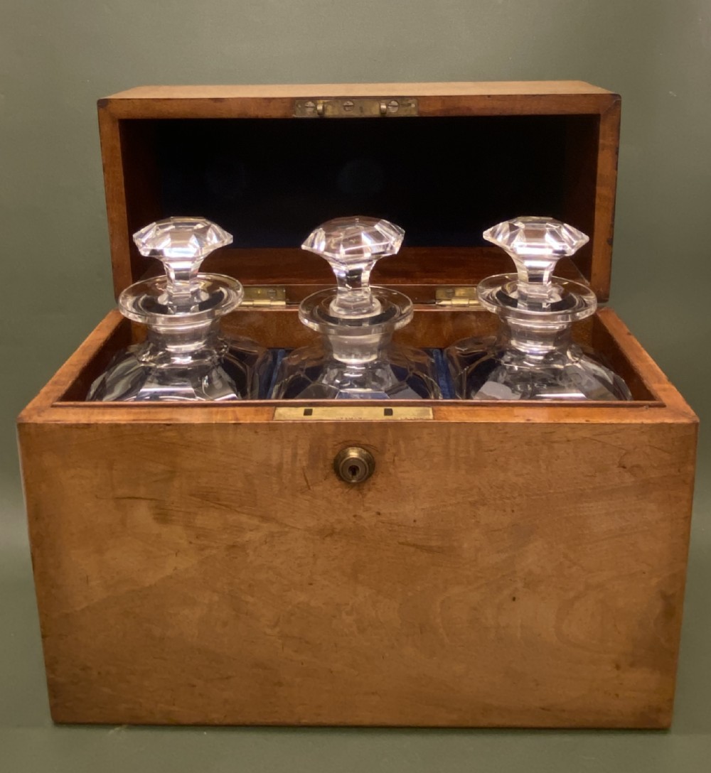 19th century mahogany THREE Decanter Box
