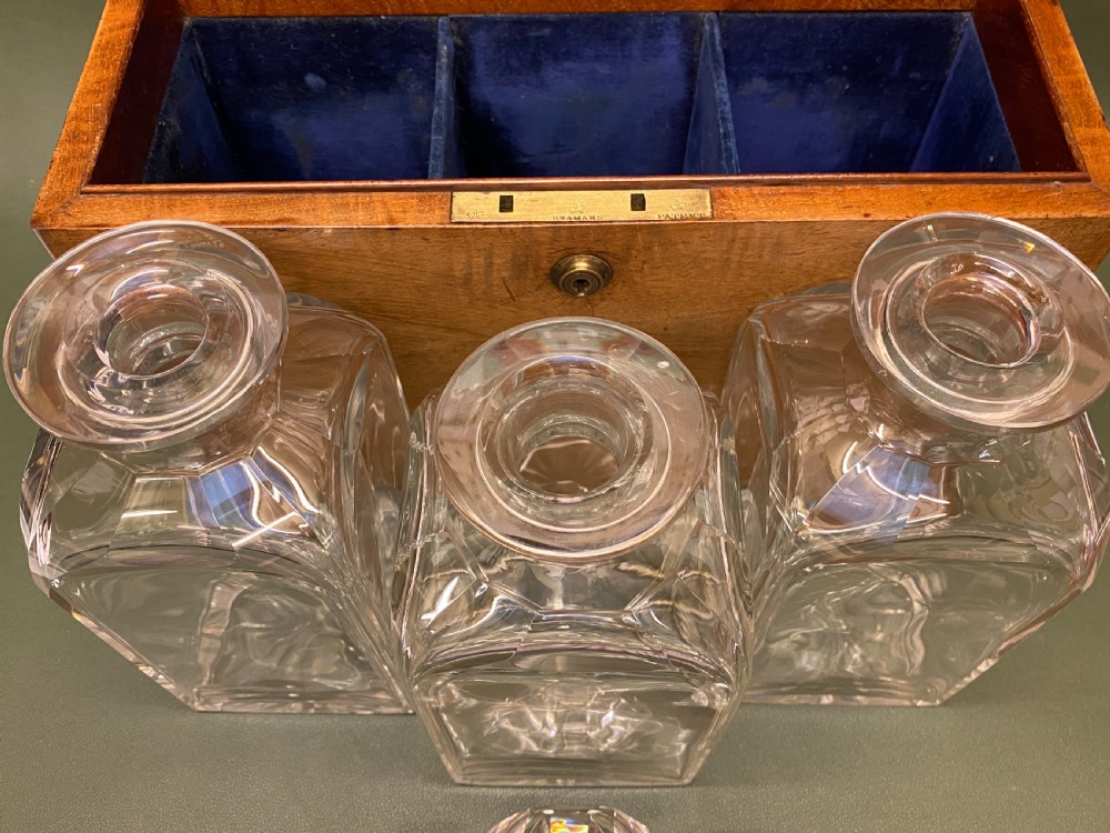 19th century mahogany THREE Decanter Box View X