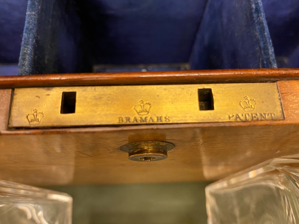 19th century mahogany THREE Decanter Box View XII