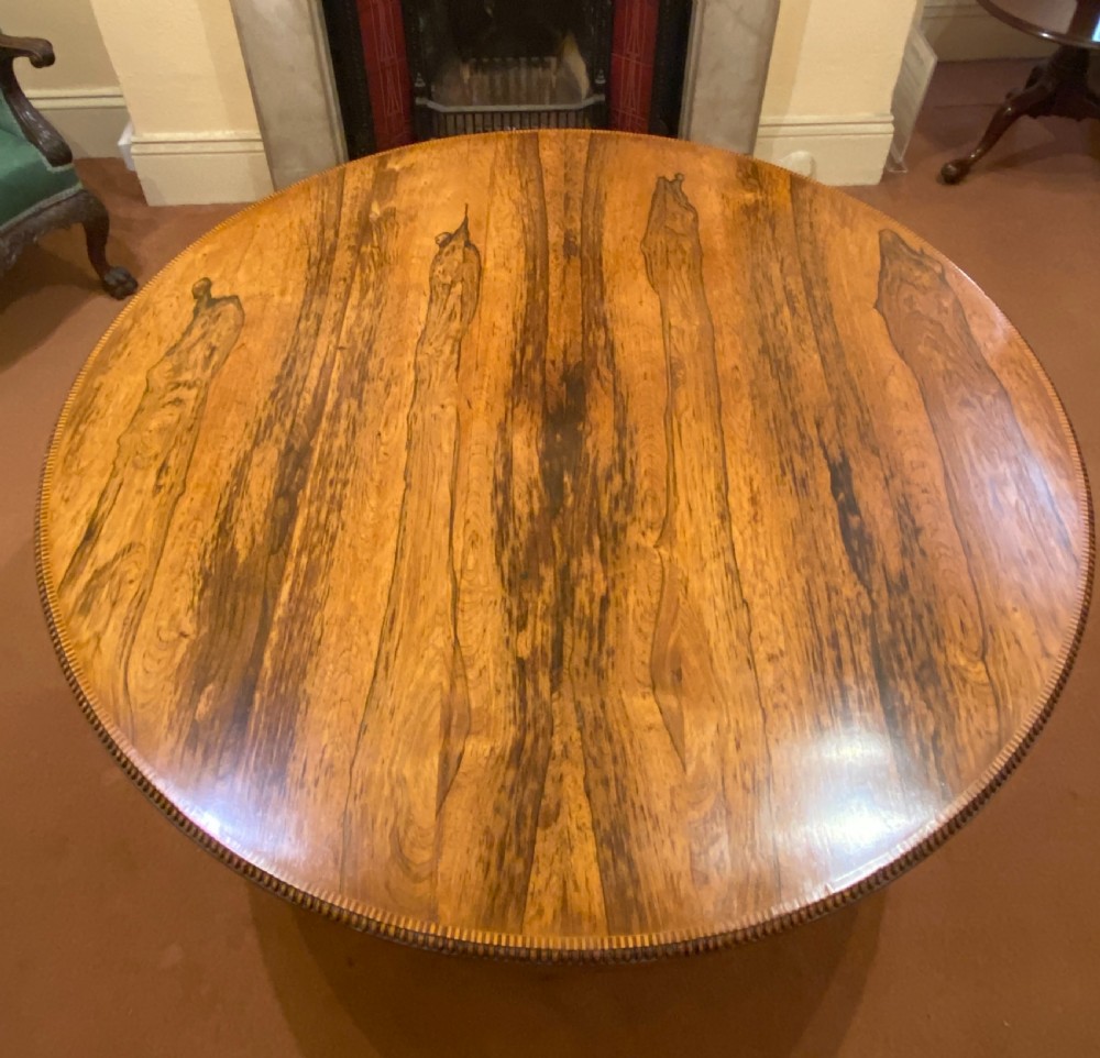 Regency period circular rosewood tilt-top breakfast/dining/centre table - Seats 6 View II