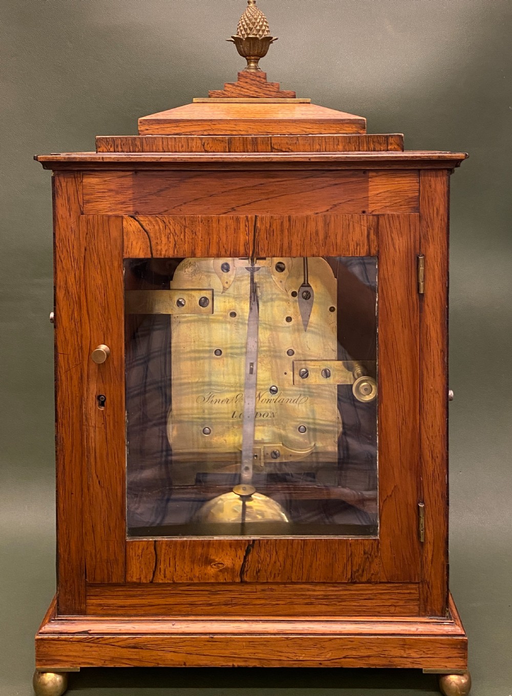 Regency period Bracket Clock by Finer & Nowland, High Holborn, London View XIV