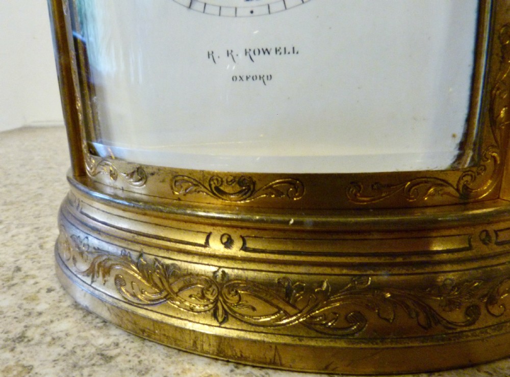 A SUPERB STRIKING OVAL CARRIAGE CLOCK View V