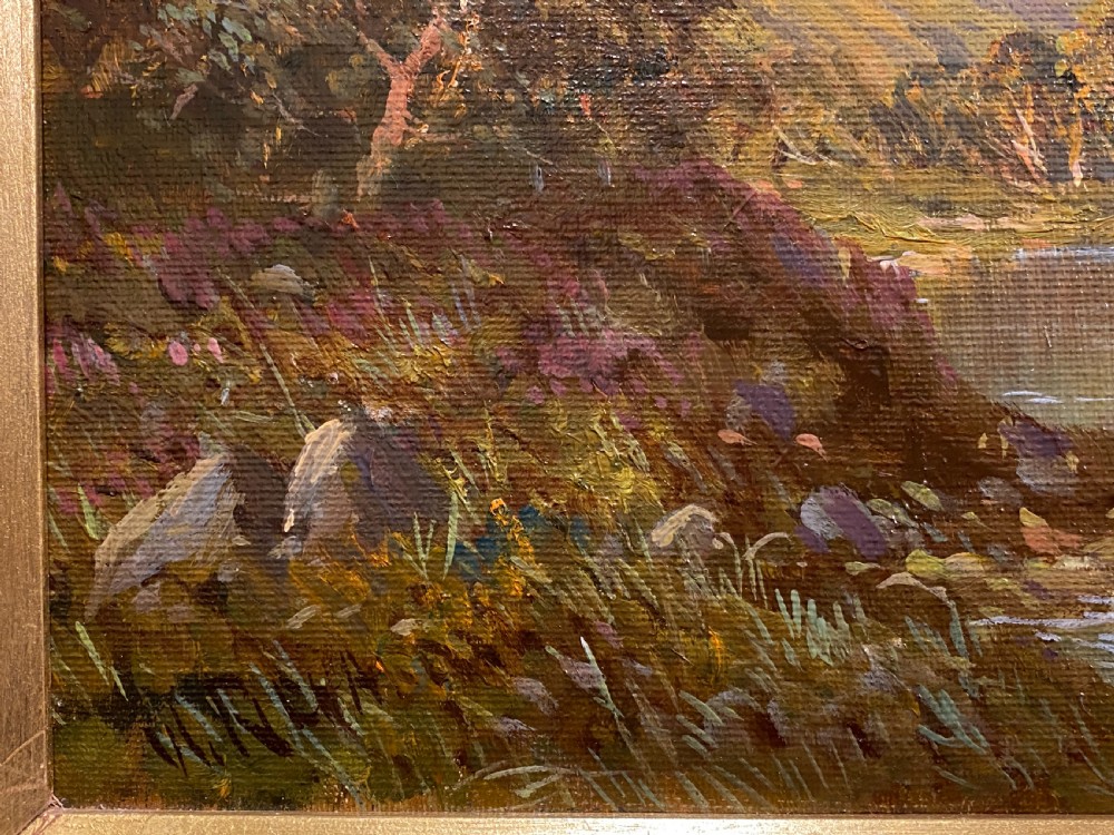 Francis E. Jamieson (fl.1910-1950): Early 20th Century framed oil on canvas - Aberfeldy, Scotland View V