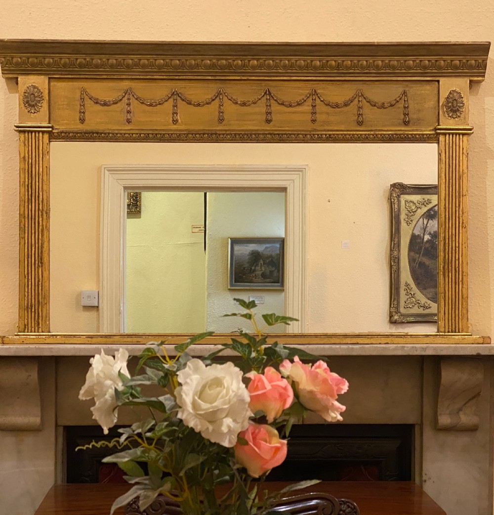 Late Victorian Gilded Rectangular Over-Mantel Mirror in Regency style View III