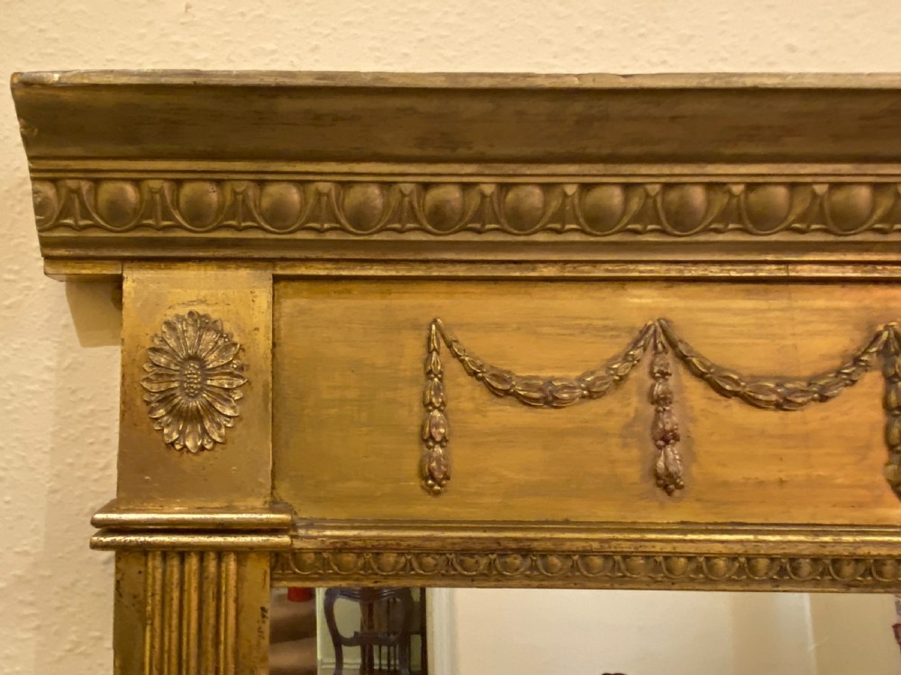 Late Victorian Gilded Rectangular Over-Mantel Mirror in Regency style View V