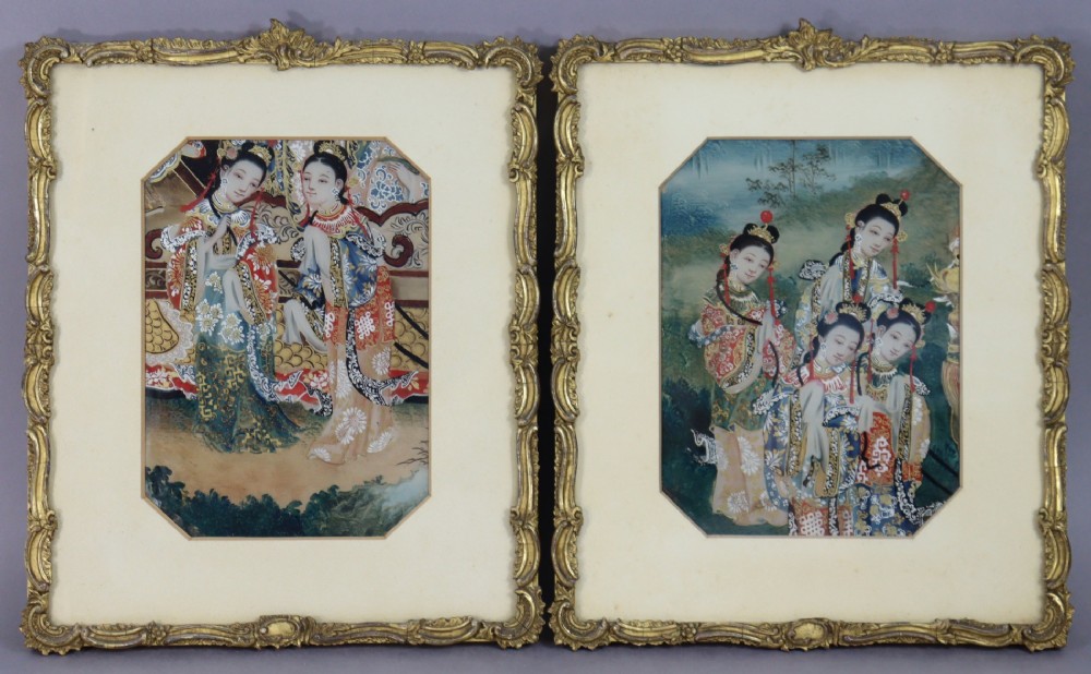 UNUSUAL PAIR OF CHINESE PAINTINGS