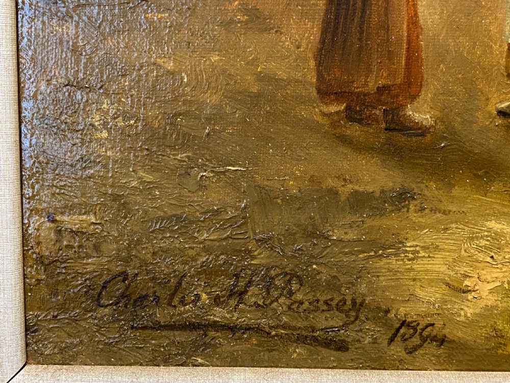 Charles Henry Passey (fl: 1870-1885): Framed oil painting on canvas - 