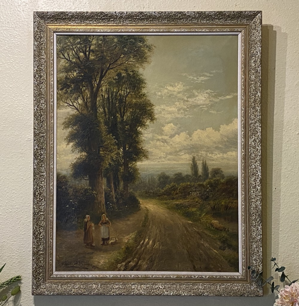 Charles Henry Passey (fl: 1870-1885): Framed oil painting on canvas - 