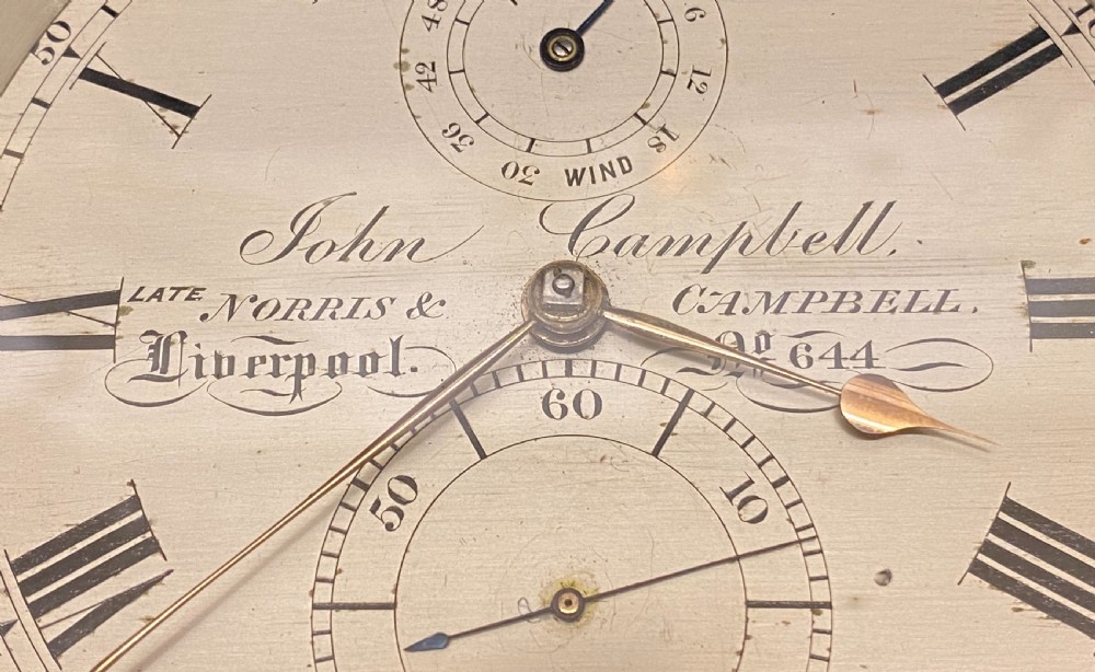 19th century Rosewood cased 54-hour Marine Chronometer, by John Campbell, Liverpool View XI