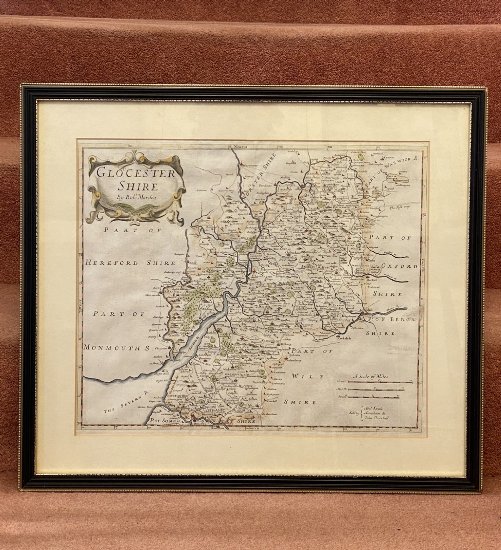 Print - Gloucestershire County Map by Robert Morden (1st published 1695)