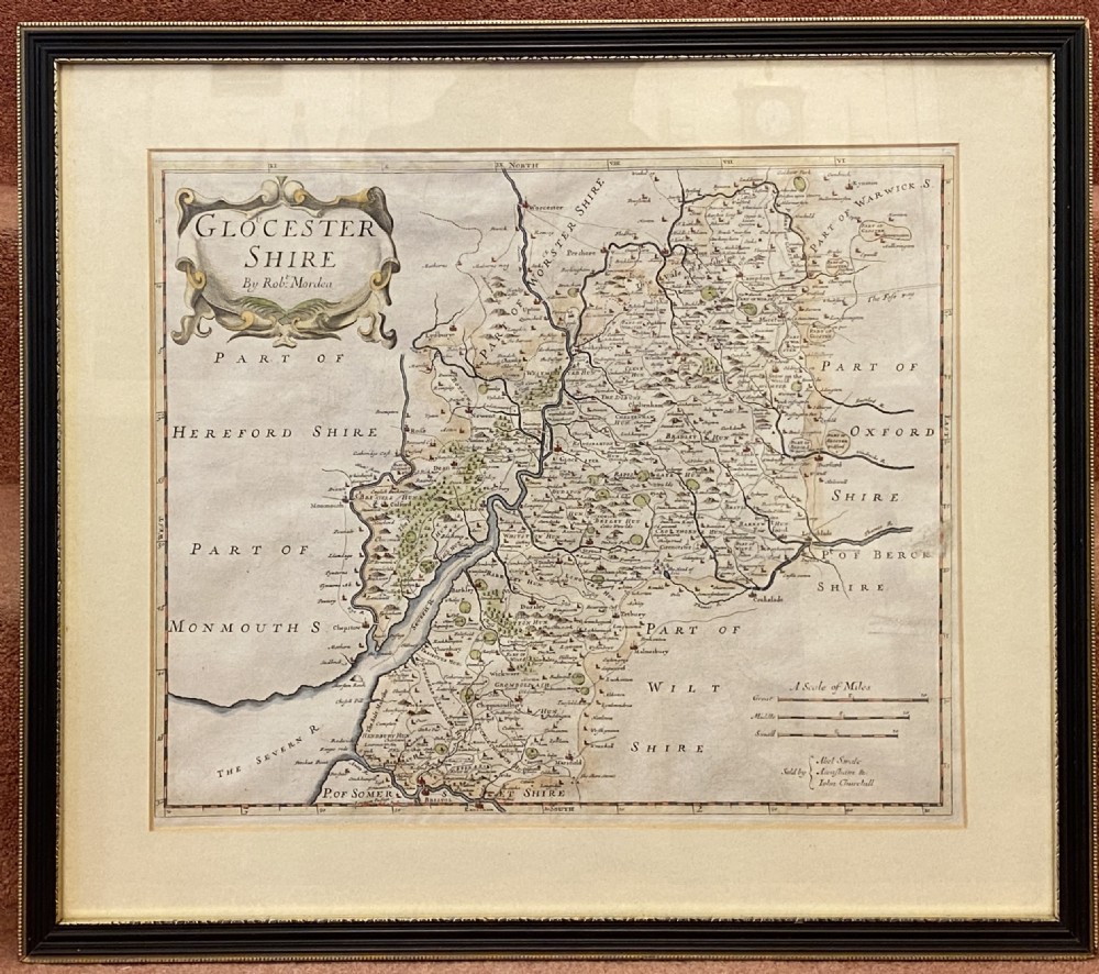 Print - Gloucestershire County Map by Robert Morden (1st published 1695) View II
