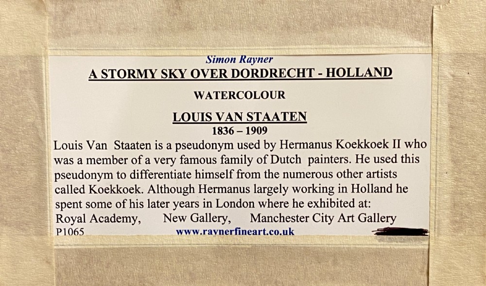 Hermanus Koekkoek II (1836-1909) - Framed Watercolour 
