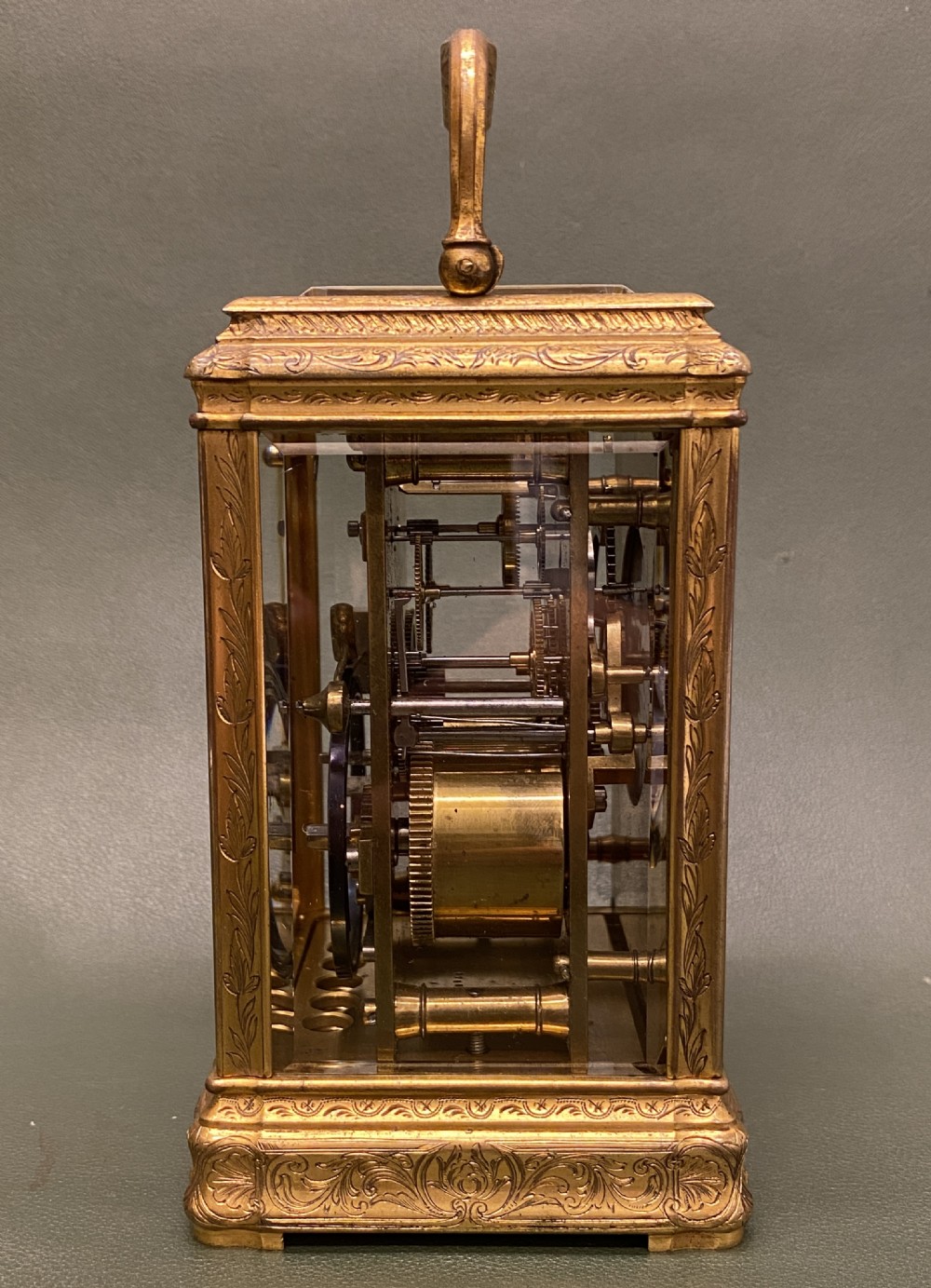 Engraved ‘Gorge’ cased striking French Carriage Clock, by Soldano View X