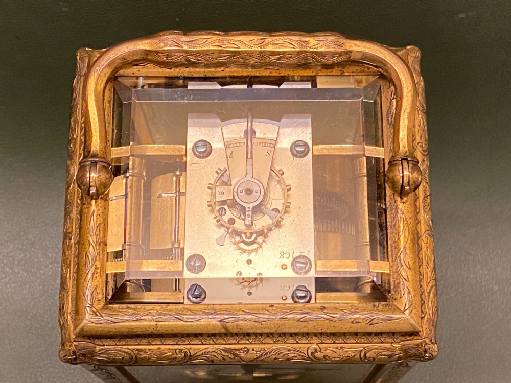 Engraved ‘Gorge’ cased striking French Carriage Clock, by Soldano View XI