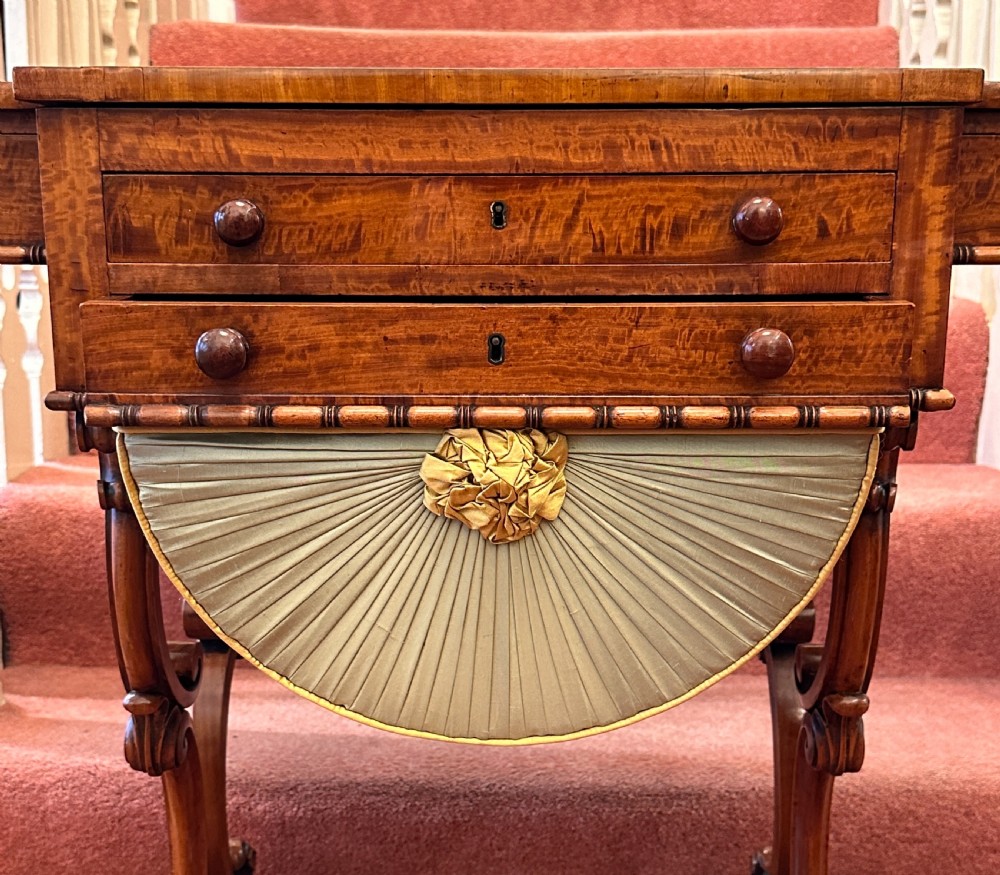 Rare 19th century GILLOWS Satinwood Games / Sewing / Writing Table View VIII