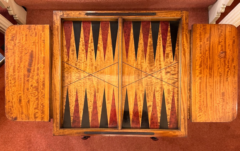 Rare 19th century GILLOWS Satinwood Games / Sewing / Writing Table View XIV
