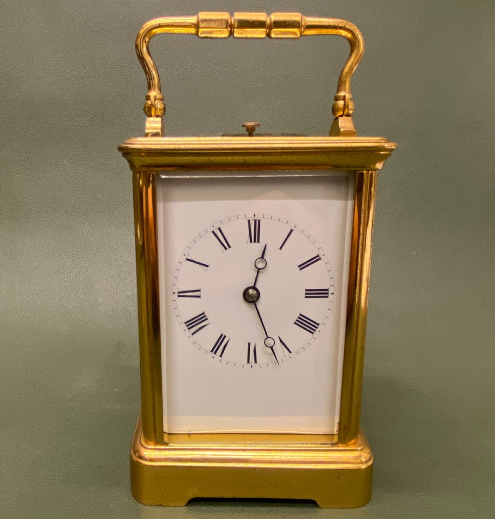 Late 19th century French ‘strike-repeating’ brass Carriage clock by Alfred Drocourt View III