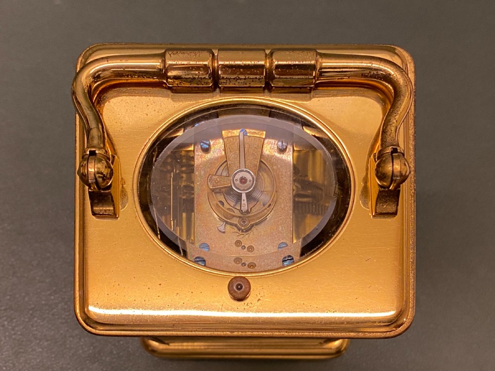 Late 19th century French ‘strike-repeating’ brass Carriage clock by Alfred Drocourt View V