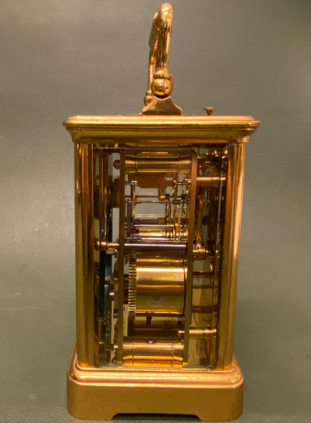 Late 19th century French ‘strike-repeating’ brass Carriage clock by Alfred Drocourt View XI