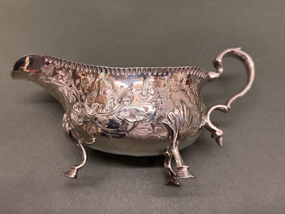 George III Silver Sauceboat, Hallmarked 1775, London View III