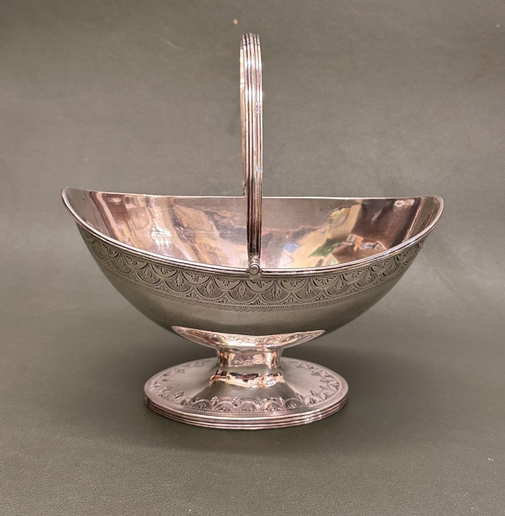 Good English Hallmarked Silver Sugar Basket – Robert Hennell, London, 1791