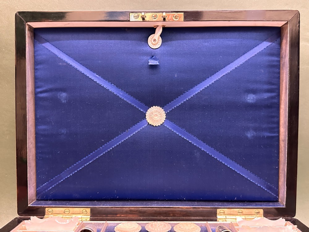 Fine quality 19th century coromandel wood inlaid Sewing Box, with provenance View VI