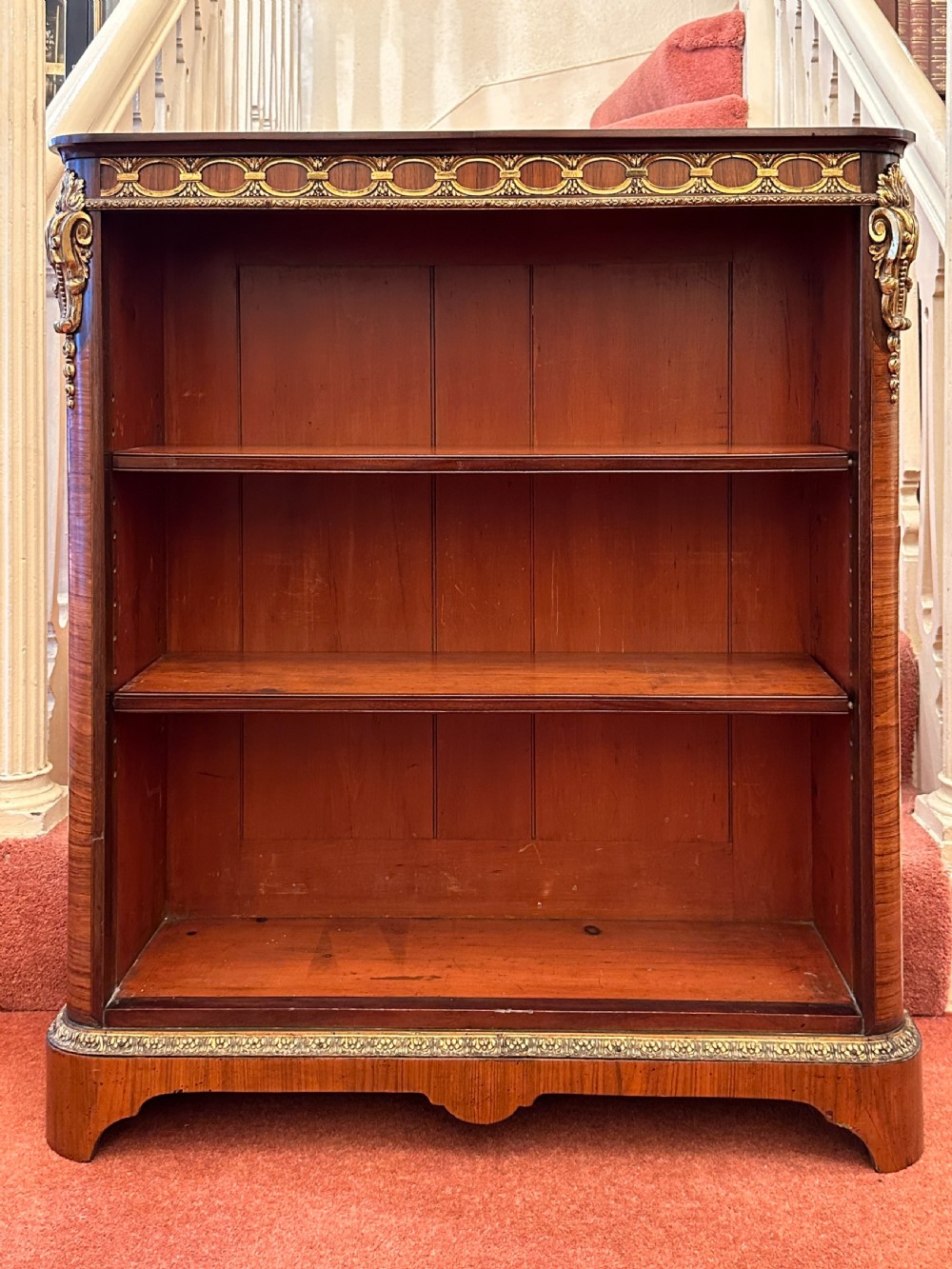 A good Kingwood and ormolu (brass) mounted dwarf bookcase