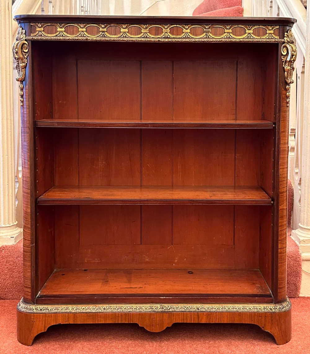 A good Kingwood and ormolu (brass) mounted dwarf bookcase View II