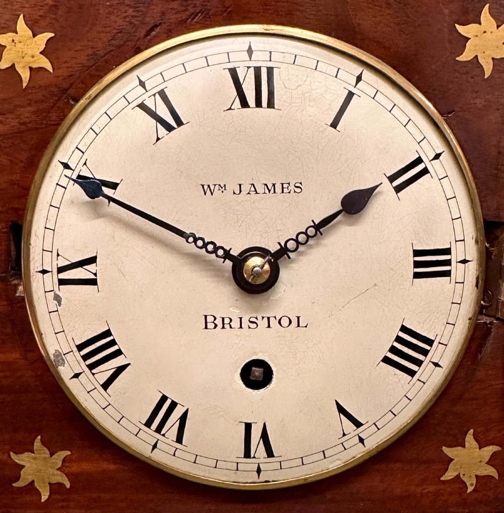 Small George IV mahogany Bracket Clock Timepiece by William James of Bristol, c.1820-25 View V