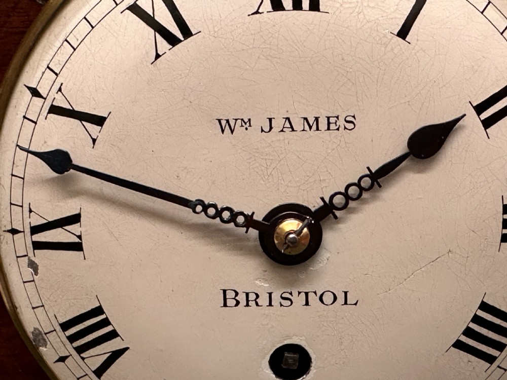 Small George IV mahogany Bracket Clock Timepiece by William James of Bristol, c.1820-25 View VI
