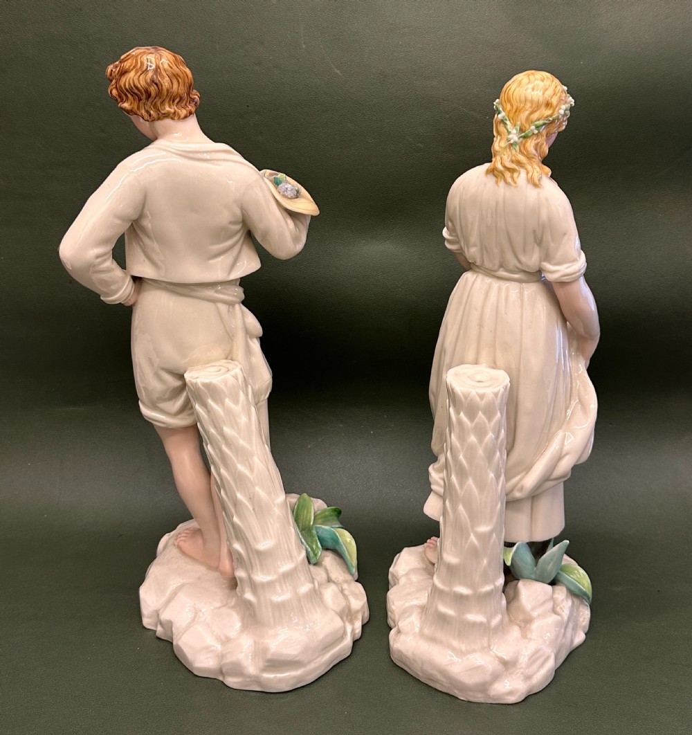 A PAIR of Royal Worcester porcelain figures - Paul & Virginia, 1870 View II