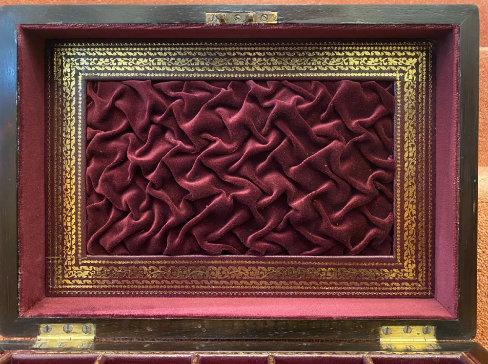 Mid-19th century brass-bound rosewood fitted JEWELLERY BOX View VII
