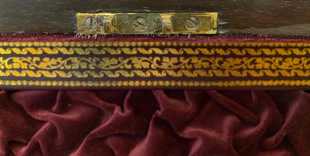 Mid-19th century brass-bound rosewood fitted JEWELLERY BOX View IX