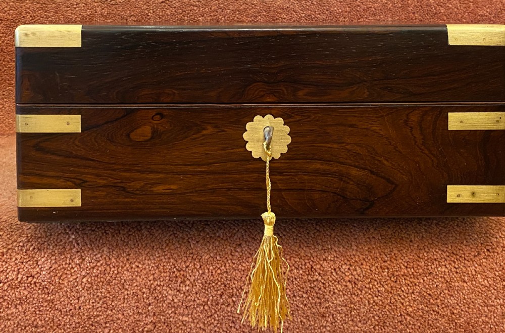Mid-19th century brass-bound rosewood fitted JEWELLERY BOX View XIII