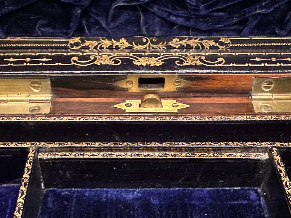 A good Victorian brass bound Coromandel-wood Jewellery Box, c.1860 View VI