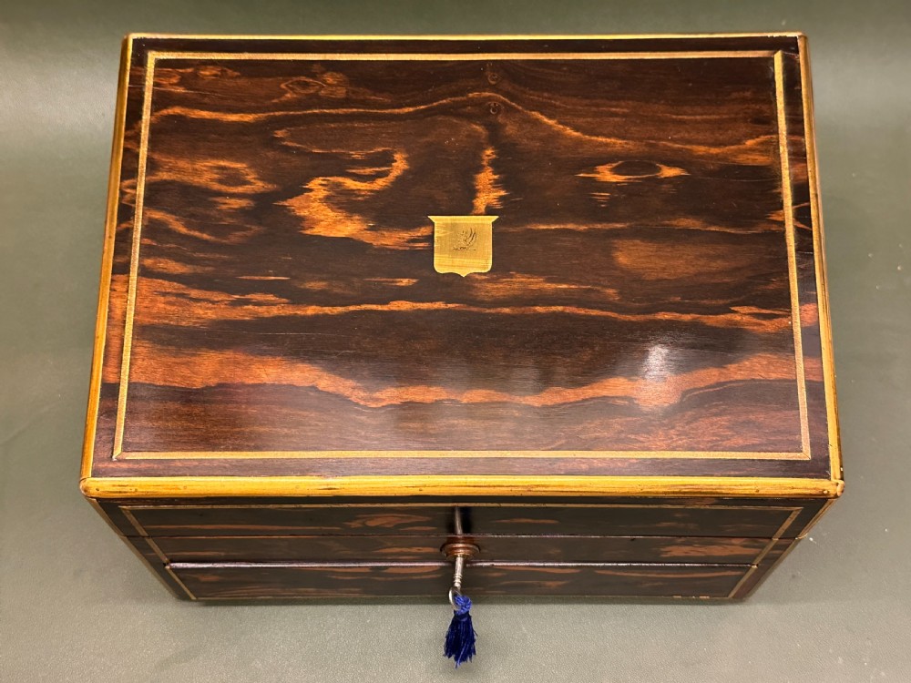 A good Victorian brass bound Coromandel-wood Jewellery Box, c.1860 View XV