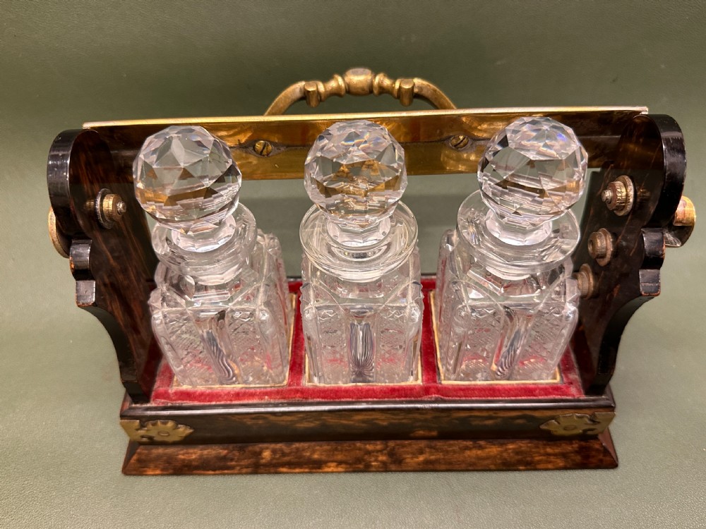 Coromandel-wood 3-decanter Tantalus of smaller size, by Betjemann of London View V