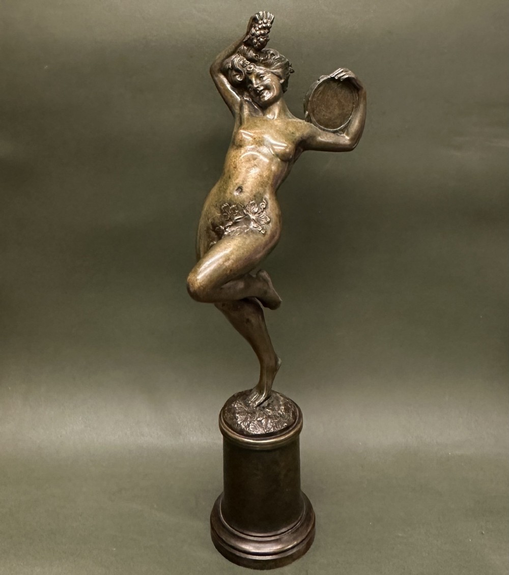 Antoine FAURE: A Late 19th Century Bronze Sculpture Of A Naked Young ‘Baccanalian’ Dancer