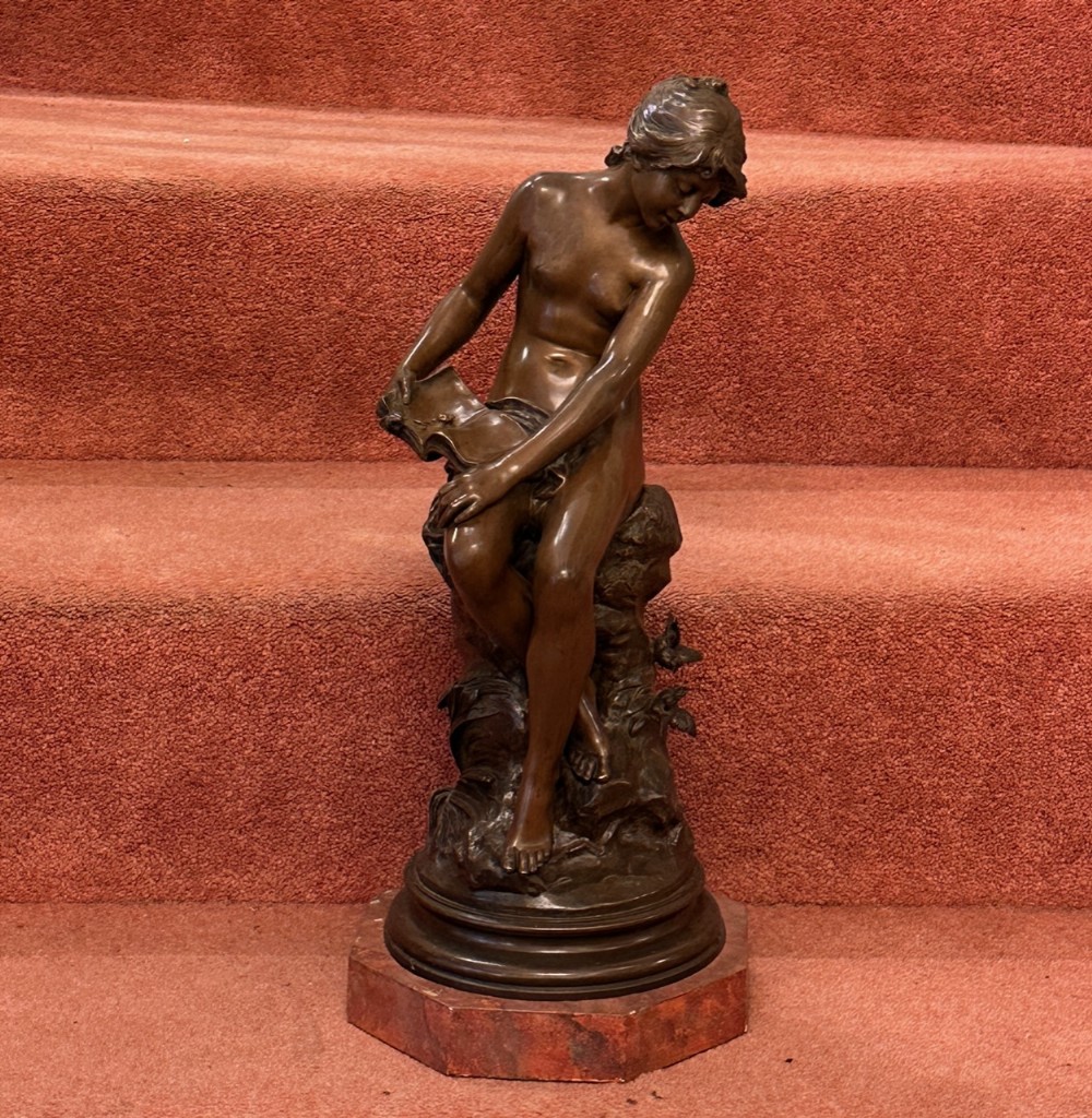 Auguste Moreau (1834-1917): Large bronze nude entitled 