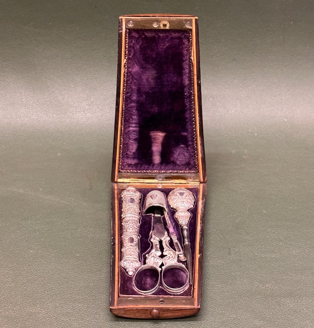 A fine 19th century French inlaid rosewood ETUI 