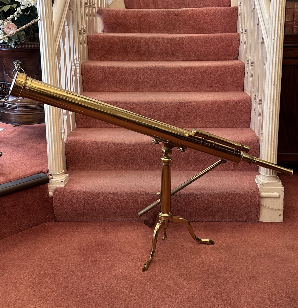 Mahogany-cased brass Astronomical and Terrestrial Telescope, by Broadhurst, Clarkson & Co, London