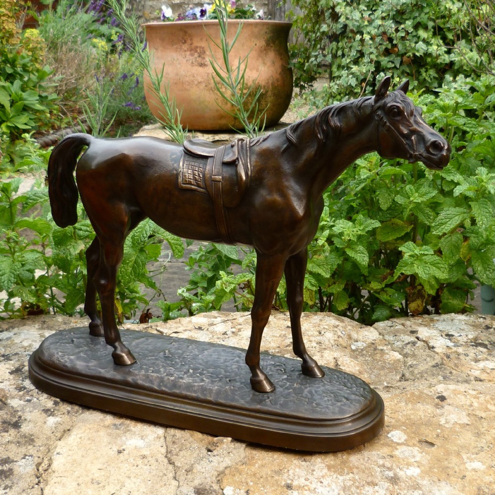 ISIDORE BONHEUR: A FINE LARGE BRONZE STALLION